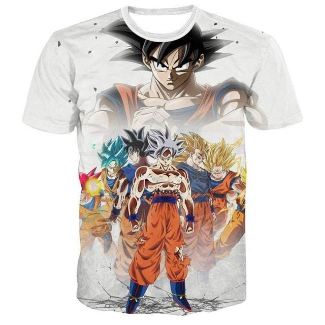 Dragon Ball Z Super Saiyan Goku Vegeta Printed Short Sleeve T-shirt Costume Summer Fashion Daily Casual Tee Shirts Plus Size