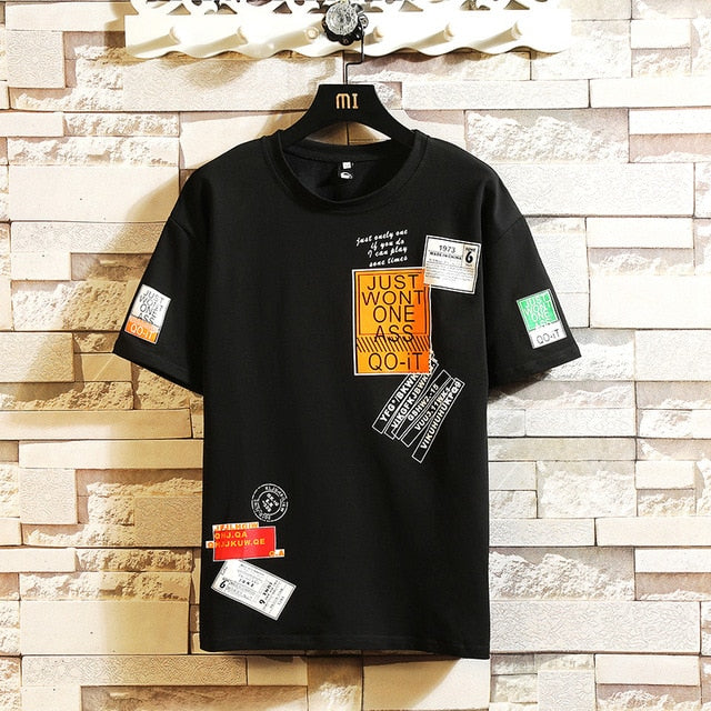 Men's Cotton Fashion Tshirt Mens Summer Hip Hop T-shirts 5XL Casual Hipster T Shirt Tee Man Oversized Tops & Tees Streetwear