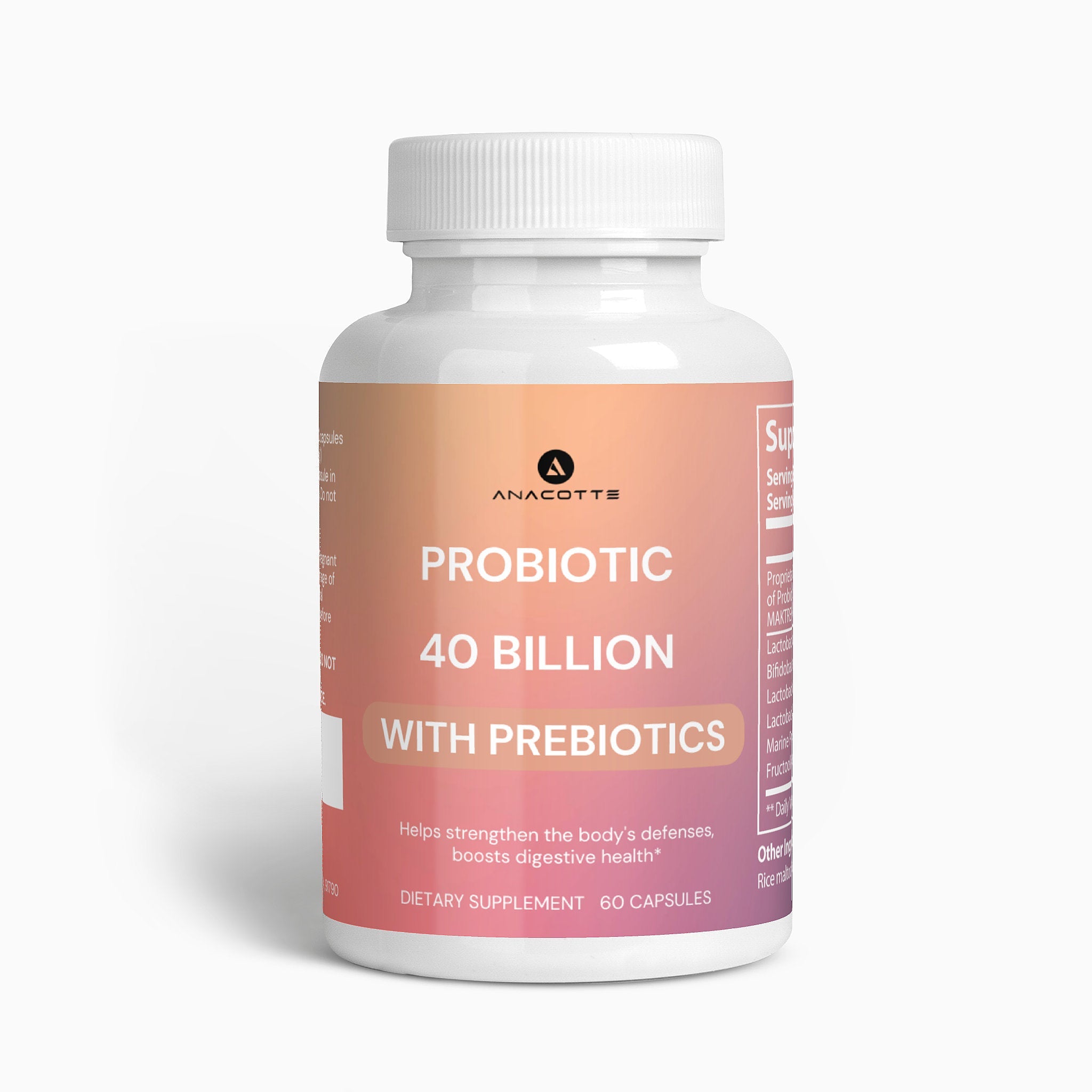 Anacotte Advanced Probiotic 40 Billion CFU with Prebiotics for Optimal Digestive Health