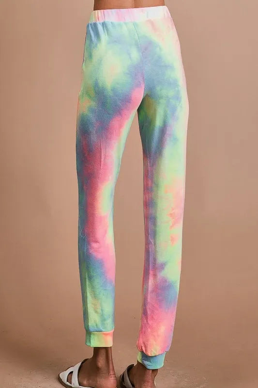 BiBi Tie Dye French Terry Casual Pants-1