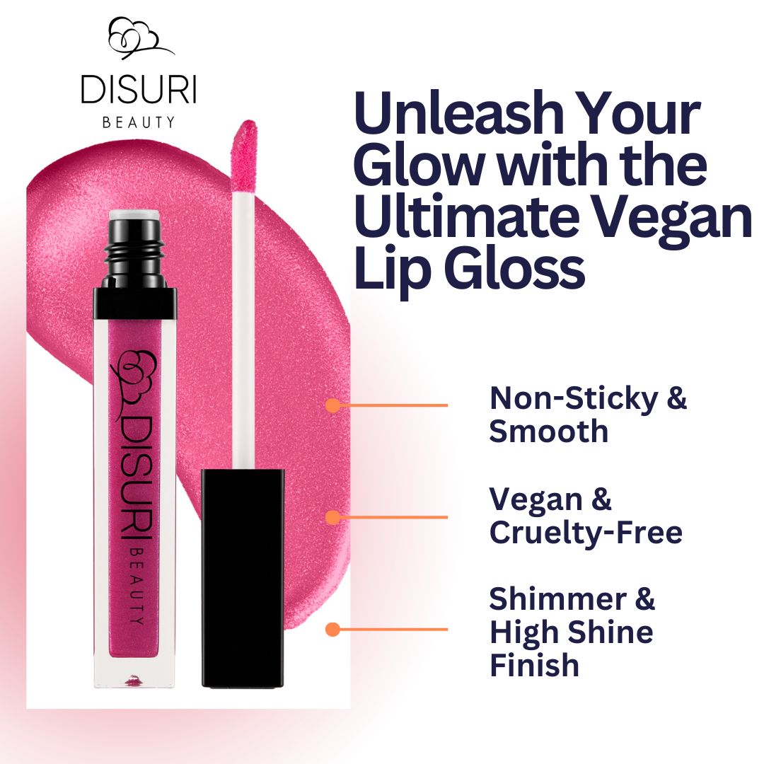 DISURI Beauty Shimmer Lip Gloss - Pink Candy