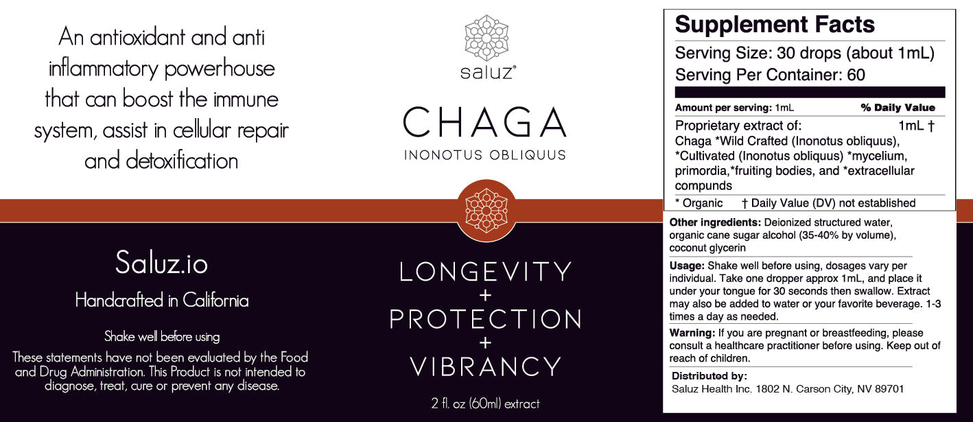 Chaga (Skin Health/Beauty/Detox) Mushroom Tincture 2 oz.