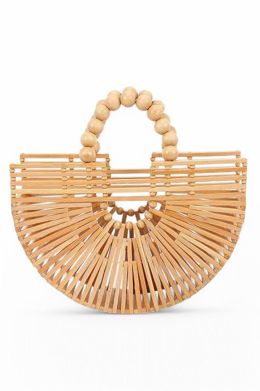 Bamboo Structure Half Circle Clutch Bag
