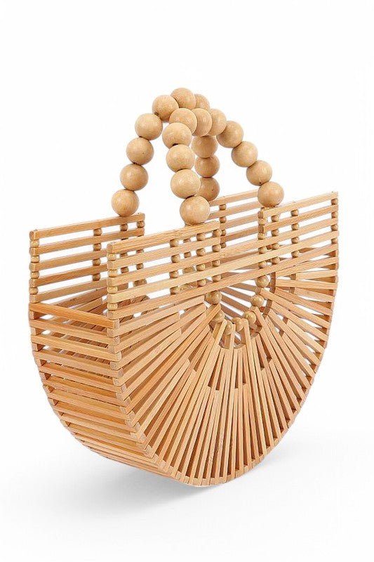 Bamboo Structure Half Circle Clutch Bag