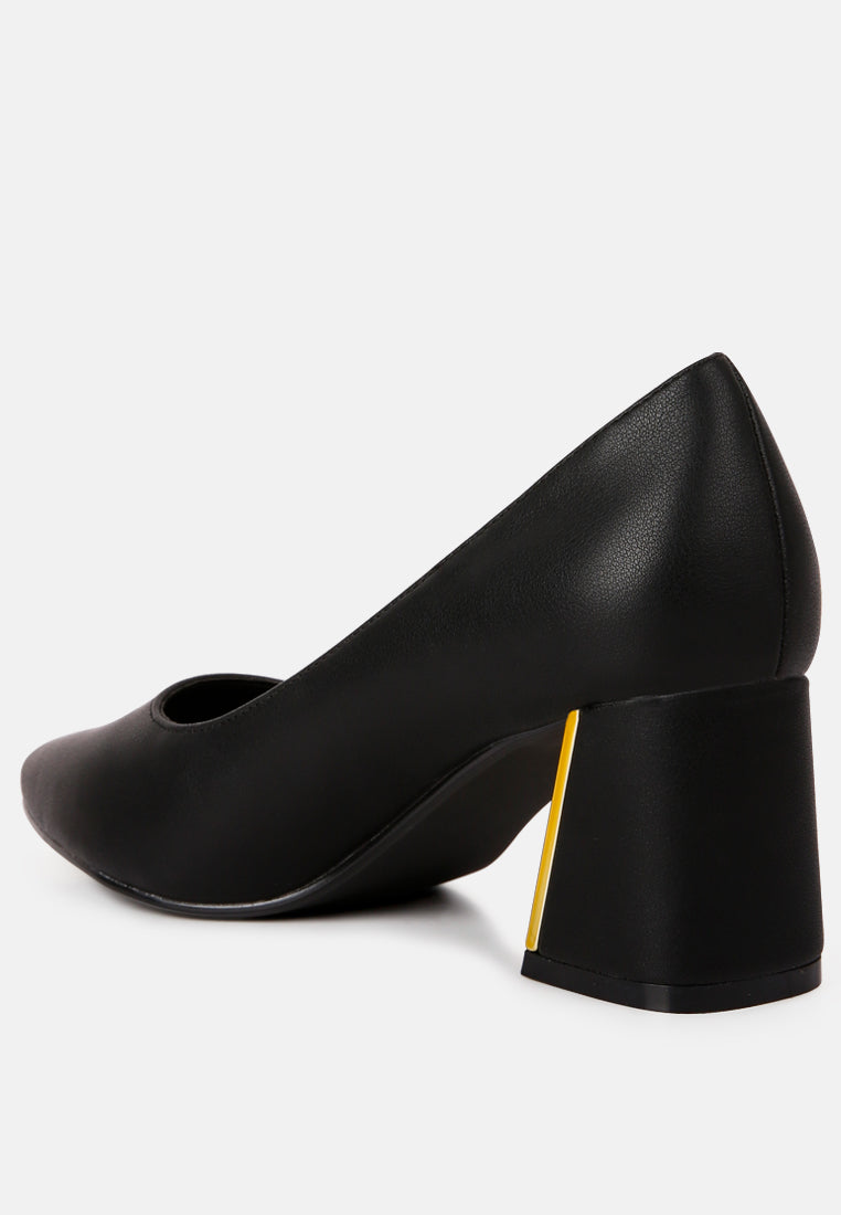 Casey Metallic Detail Block Heel Pumps By RAG