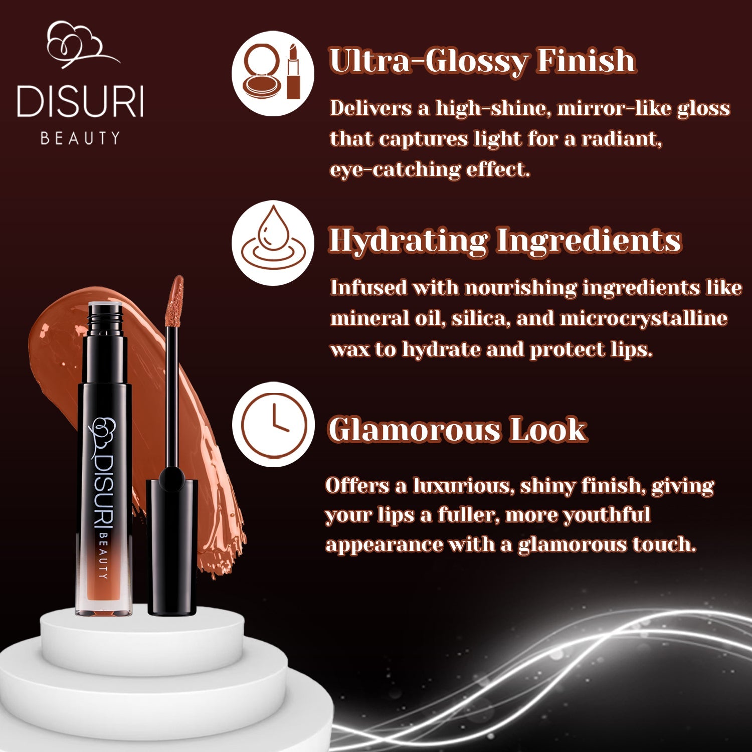 DISURI Beauty Glossy Blast Lip Gloss - Peanut Butter Kisses