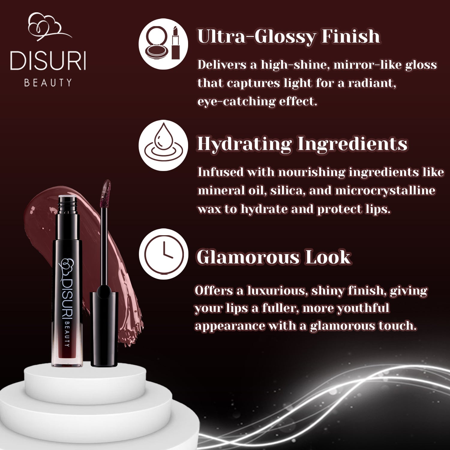 DISURI Beauty Glossy Blast Lip Gloss - Pie in the Sky