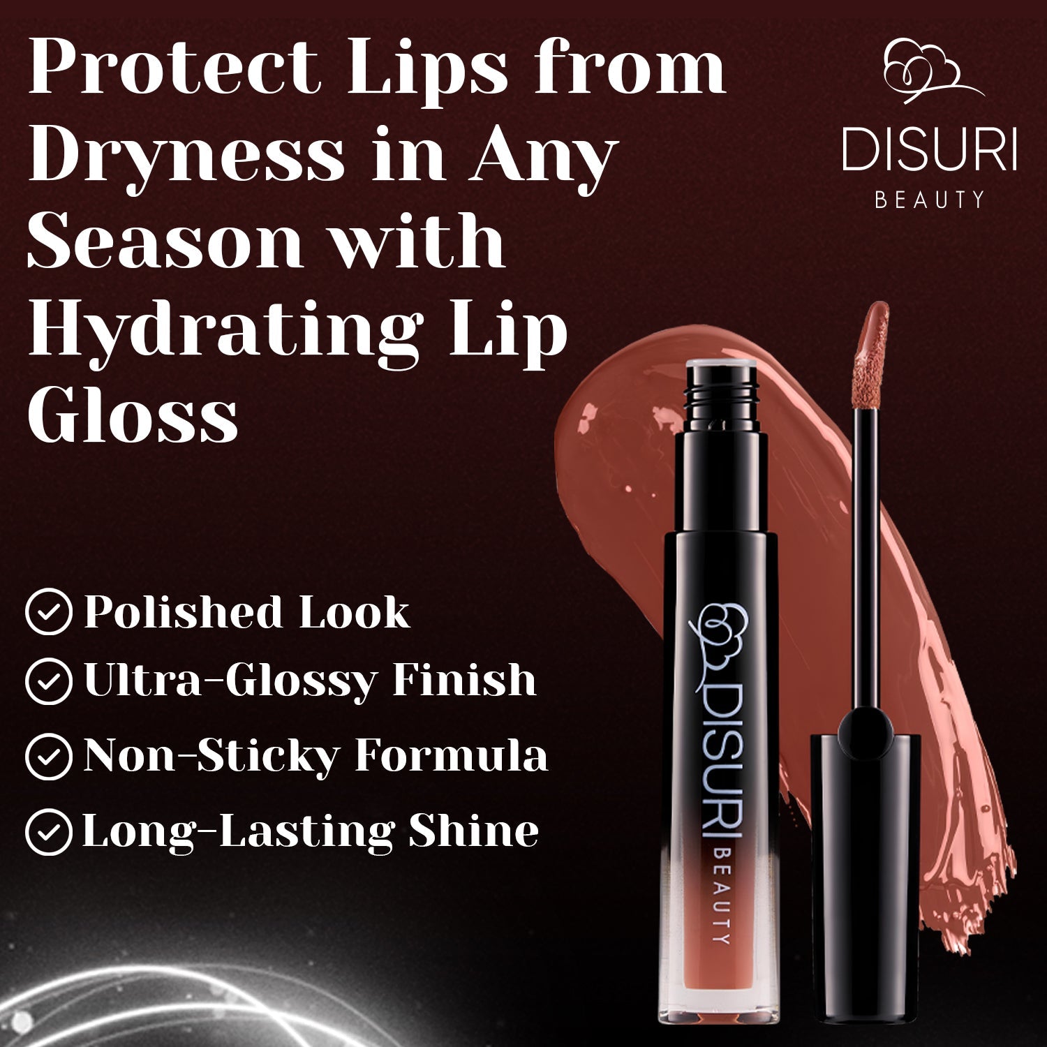 DISURI Beauty Glossy Blast Lip Gloss - Mocha
