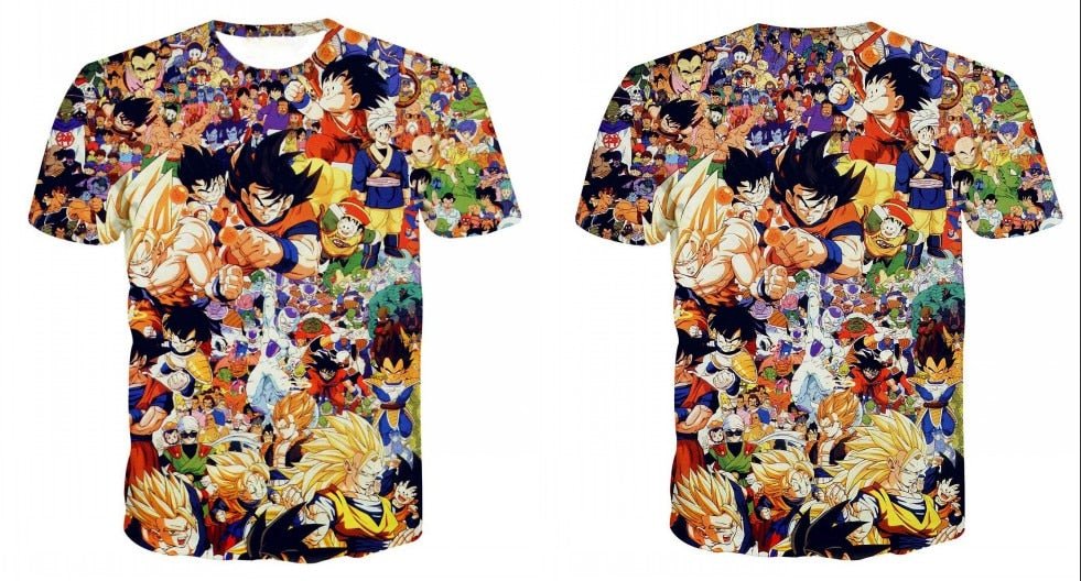 Dragon Ball Z Super Saiyan Goku Vegeta Printed Short Sleeve T-shirt Costume Summer Fashion Daily Casual Tee Shirts  Plus Size