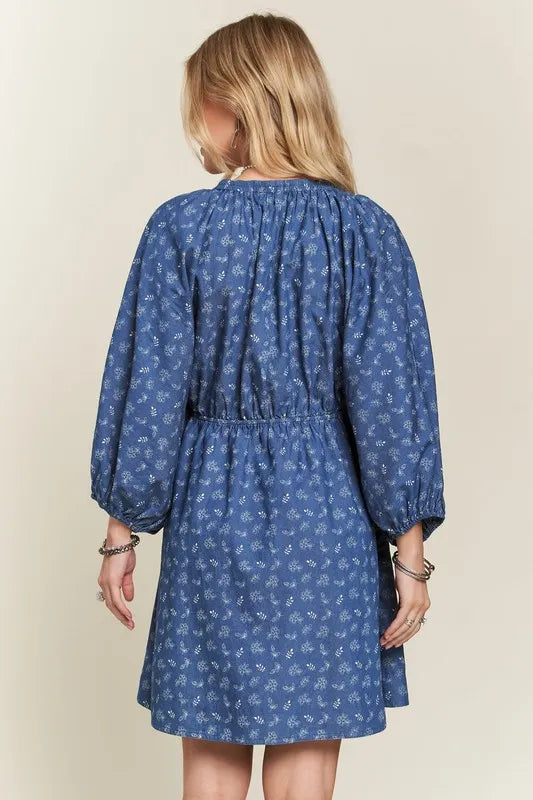 ADORA Batwing Sleeves Floral Dress-2