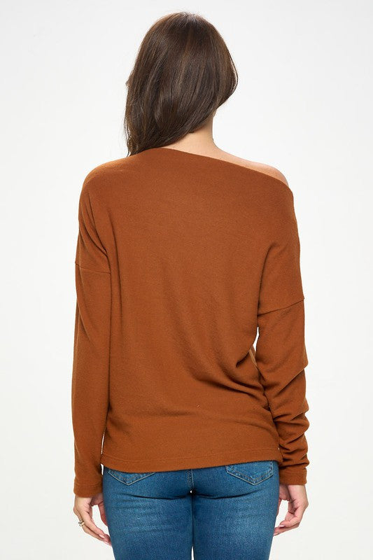 Brushed Knit Off the Shoulder Top