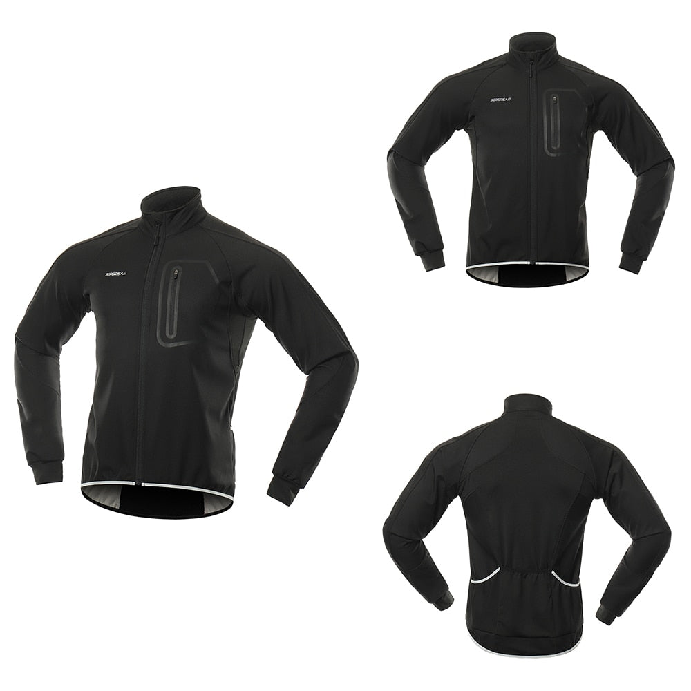 Cycling Jacket Men Winter Thermal Softshell Windproof Waterproof Bike Jacket MTB Coat Bicycle Clothing Reflective